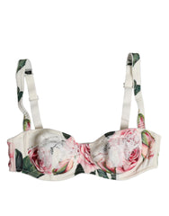 Dolce & Gabbana White Floral Balconette Underwired Bra Underwear - IT3 | M