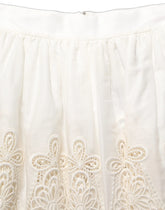 Dolce & Gabbana White Floral Embroidered A-line Mini Skirt - IT44 | L