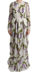 Dolce & Gabbana White Floral Embroidered Maxi Dress - IT40|S - Dresses