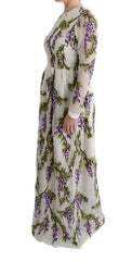 Dolce & Gabbana White Floral Embroidered Maxi Dress - IT40|S - Dresses