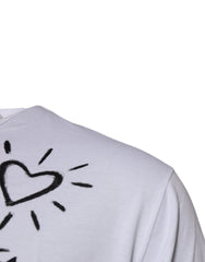 Dolce & Gabbana White Floral Print Cotton Crew Neck T-shirt - IT48 | M - T-Shirts