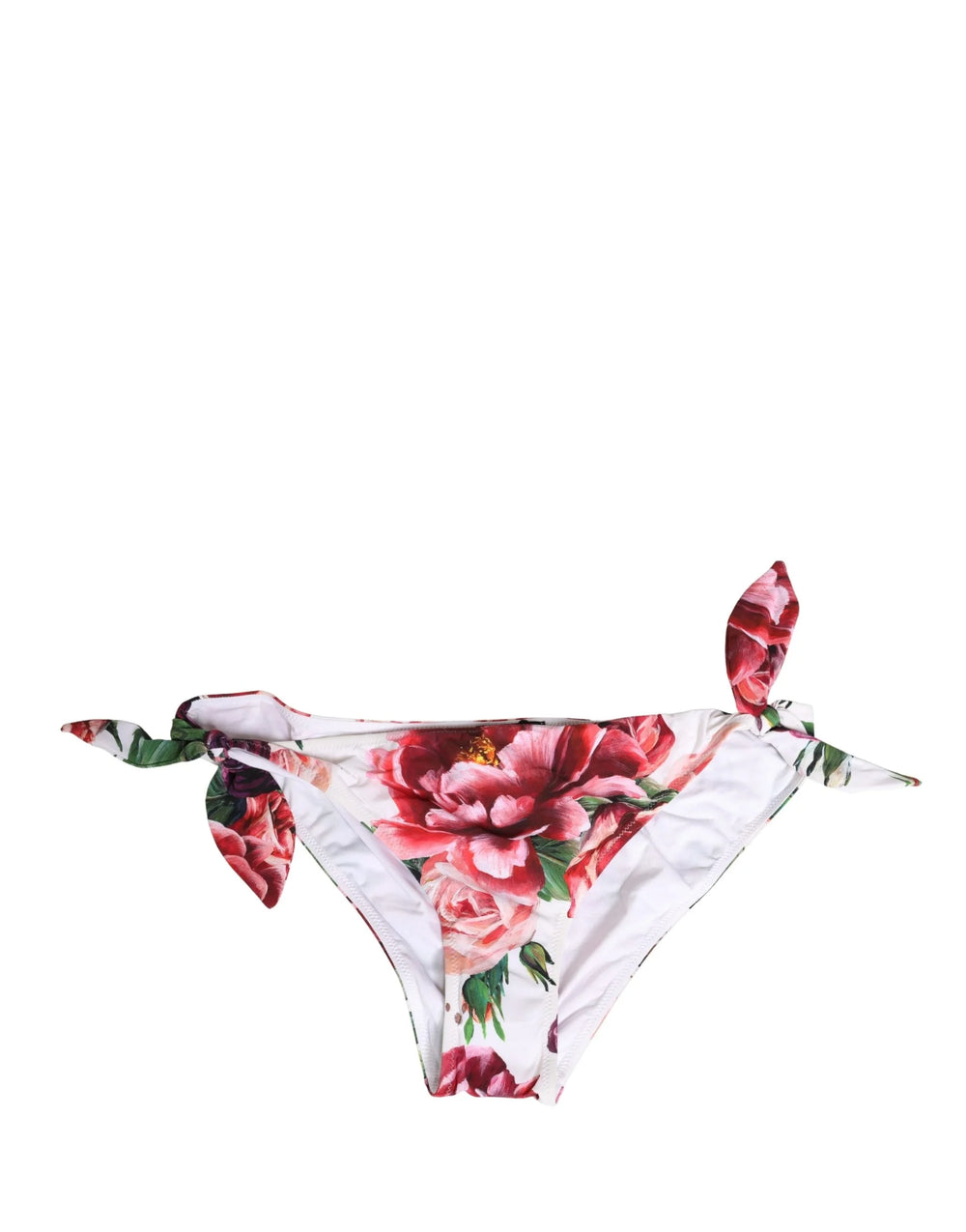 Dolce & Gabbana White Floral Print Swimsuit Bikini Bottom Swimwear - IT3 | M