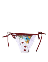 Dolce & Gabbana White Floral Print Swimsuit Bikini Bottom Swimwear - IT2 | S - Classic Bikinis