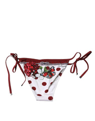 Dolce & Gabbana White Floral Print Swimsuit Bikini Bottom Swimwear - IT2 | S - Classic Bikinis