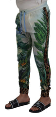 Dolce & Gabbana White Floral Printed Men Jogger Pants - IT48 | M - Joggers