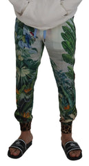 Dolce & Gabbana White Floral Printed Men Jogger Pants - IT48 | M - Joggers