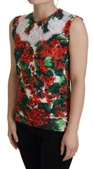 Dolce & Gabbana White Floral Wool Lace Vest Tank Top - Tank Tops