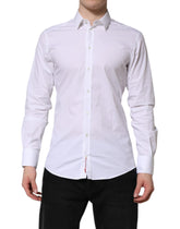 Dolce & Gabbana Camisa Social Formal de Algodão Branca Dourada - IT39 | S