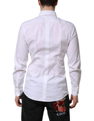 Dolce & Gabbana White GOLD Cotton Dress Formal Shirt - IT39 | S - Shirts