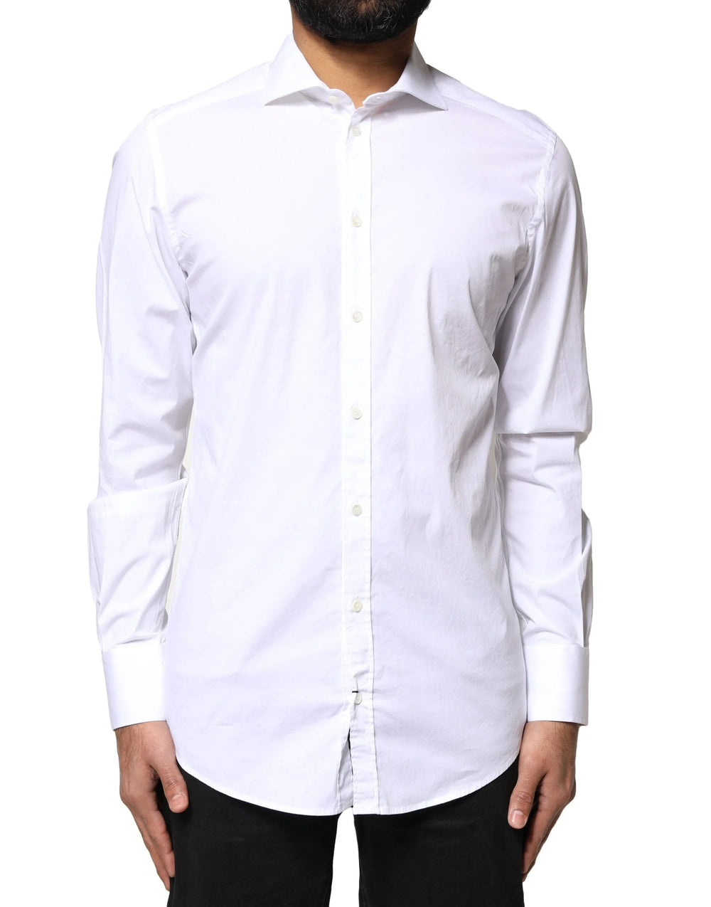 Dolce & Gabbana White GOLD Cotton Long Sleeves Dress Shirt - IT39 | S - Shirts