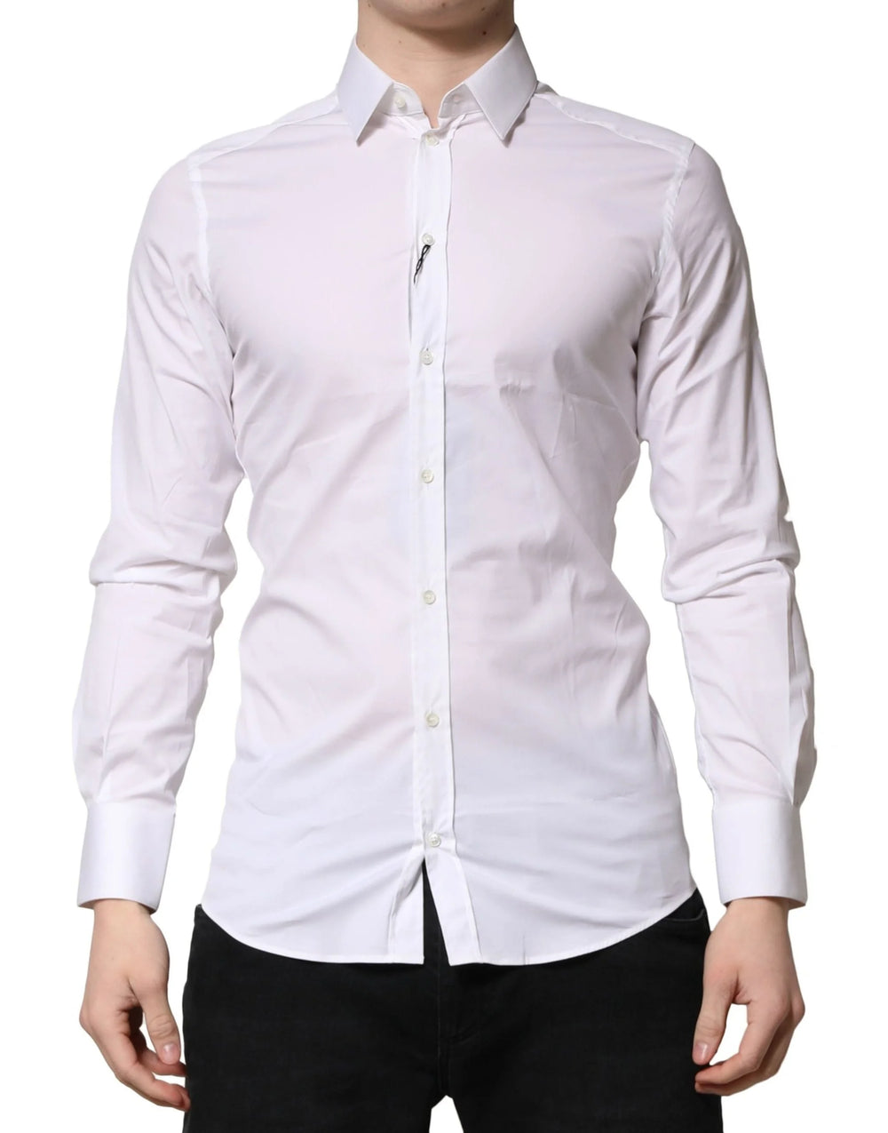 Dolce & Gabbana White GOLD Cotton Men Dress Formal Shirt - Shirts
