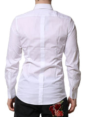 Dolce & Gabbana White GOLD Crown Cotton Dress Formal Shirt - IT39 | S - Shirts