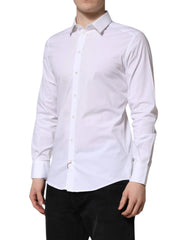 Dolce & Gabbana White GOLD Long Sleeve Dress Formal Shirt - IT40 | M