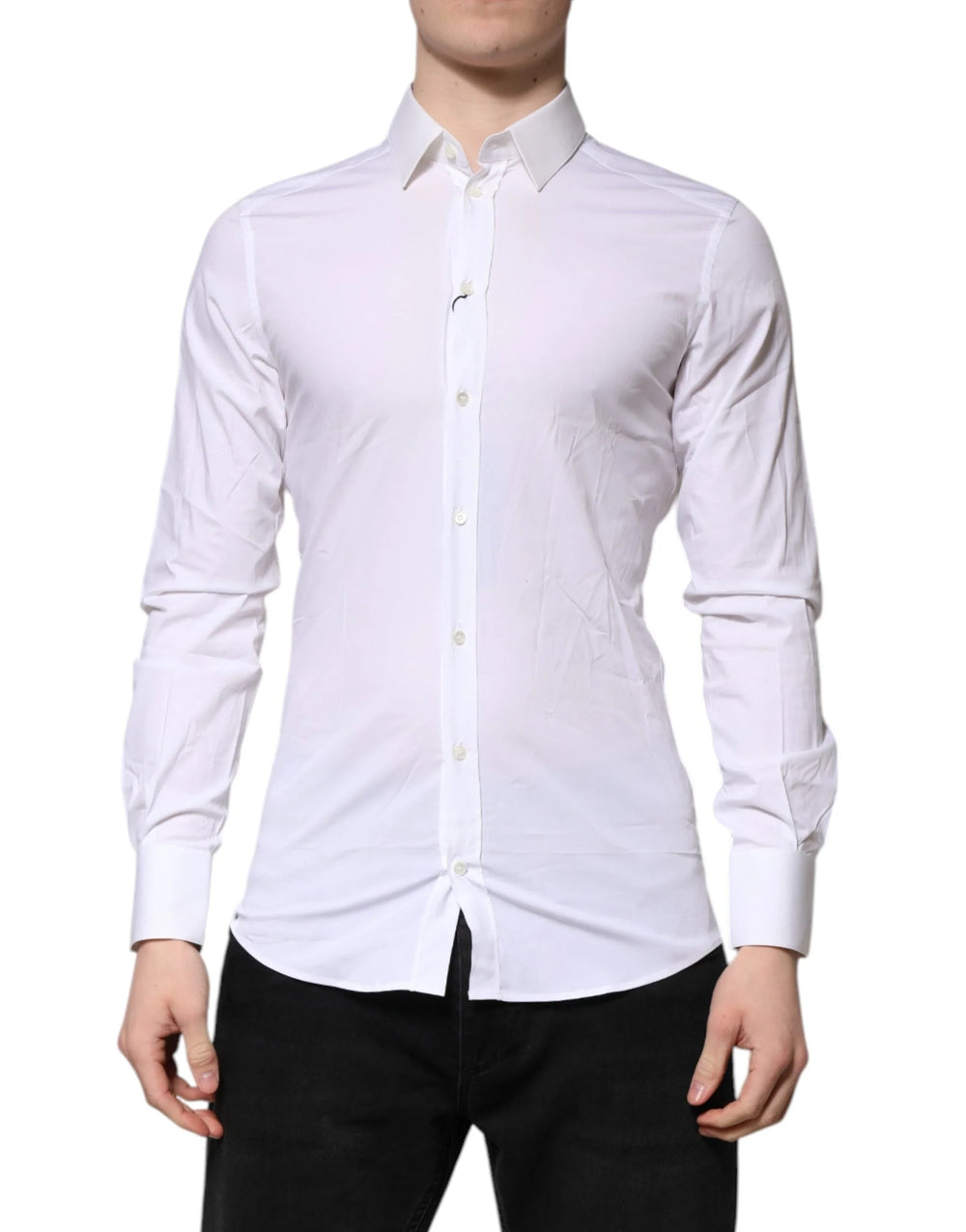 Dolce & Gabbana White GOLD Long Sleeves Dress Formal Shirt - IT38 | XS - Shirts