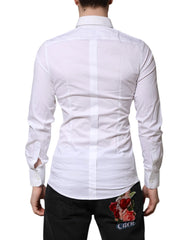 Dolce & Gabbana White GOLD Long Sleeves Dress Formal Shirt - IT38 | XS - Shirts