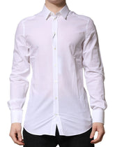 Dolce & Gabbana White GOLD Long Sleeves Dress Formal Shirt - IT40 | M - Shirts