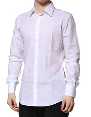 Dolce & Gabbana White GOLD Long Sleeves Men Dress Formal Shirt - IT41 | L - Shirts