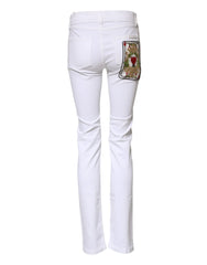 Dolce & Gabbana White GRACE Mid Waisted Skinny Denim Jeans - IT40|S - Jeans