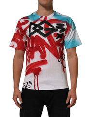 Dolce & Gabbana White Graffiti Crew Neck Short Sleeves T-shirt - XS - T-Shirts