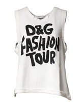 Dolce & Gabbana White Graphic CrewNeck Sleeveless Tank T-shirt - IT40|S