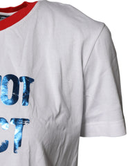 Dolce & Gabbana White Graphic Print Cotton Crew Neck T-shirt - IT38 | XS - T-Shirts