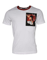 Dolce & Gabbana White Graphic Print Cotton Crew Neck T-shirt - IT46 | S - T-Shirts