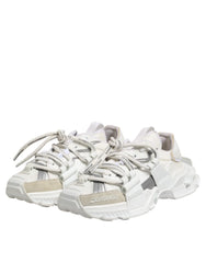 Dolce & Gabbana White Gray Low Top Space Sneakers Shoes - EU40.5/US7.5
