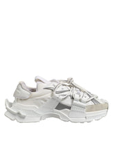 Dolce & Gabbana White Gray Low Top Space Sneakers Shoes - EU40.5/US7.5