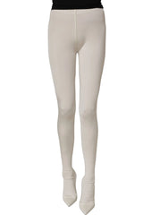 Zapatos de tacón alto blancos de Dolce & Gabbana con media de jersey - UE41/US10.5