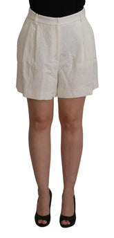 Dolce & Gabbana White High Waist Culotte Cotton Shorts - IT48 | XL - Short Trousers