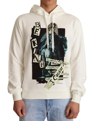 Dolce & Gabbana White King Ceasar Cotton Hooded Sweater - IT50 | L - Hoodies
