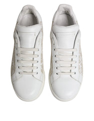 Dolce & Gabbana White Lace Leather Low Top Sneaker Shoes - EU37.5/US7 - Sneakers