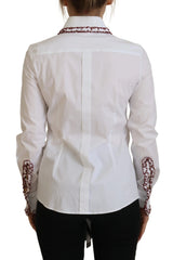 Dolce & Gabbana White Lace Long Sleeves Ruffle Collar Top - IT38 | XS - Shirts