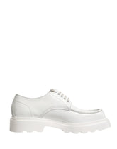 Dolce & Gabbana White Leather Chunky Sole Derby Shoes - EU43/US10
