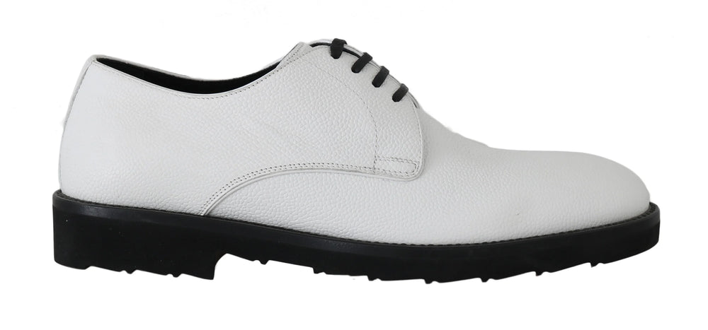 Dolce & Gabbana White Leather Derby Dress Formal Shoes - EU39/US6 - Shoes