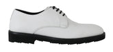 Dolce & Gabbana White Leather Derby Dress Formal Shoes - EU39/US6 - Shoes