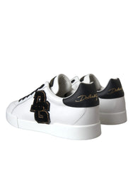 Dolce & Gabbana White Leather DG Logo Casual Low Top Sneakers Shoes - Sneakers