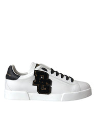 Dolce & Gabbana White Leather DG Logo Casual Low Top Sneakers Shoes - Sneakers