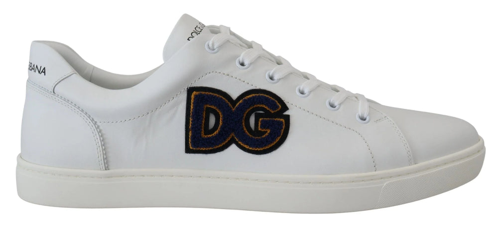 Dolce & Gabbana White Leather DG Logo Casual Sneakers Shoes - EU39.5/US6.5 - Sneakers