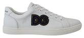 Dolce & Gabbana White Leather DG Logo Casual Sneakers Shoes - EU39.5/US6.5 - Sneakers