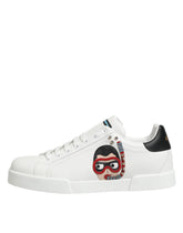 Dolce & Gabbana White Leather #DGFAMILY Men Sneakers Shoes - EU43.5/US10.5