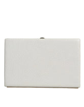 Dolce & Gabbana White Leather Gold Frame Clutch Evening Party Purse Bag - Clutch Bags