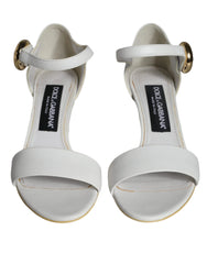 Sandale Keira Dolce & Gabbana cu toc din piele albă - EU36/US6