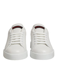 Dolce & Gabbana White Leather Lace Up Low Top Sneakers Shoes - EU39/US6 - Sneakers