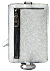 Dolce & Gabbana White Leather Lanyard Logo Card Holder Men Wallet - Card Cases