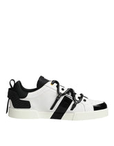 Dolce & Gabbana White Leather Logo Portofino Sneakers Shoes - EU47/US14 - Sneakers