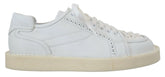Dolce & Gabbana White Leather Low Top Oxford Sneakers Casual Shoes - EU40/US7 - Sneakers