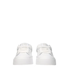 Dolce & Gabbana White Leather Low Tops - EU35/US5