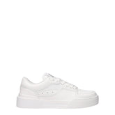 Dolce & Gabbana White Leather Low Tops - EU35/US5