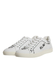 Dolce & Gabbana White Leather Milano Low Top Sneakers Shoes - EU44.5/US11.5 - Sneakers